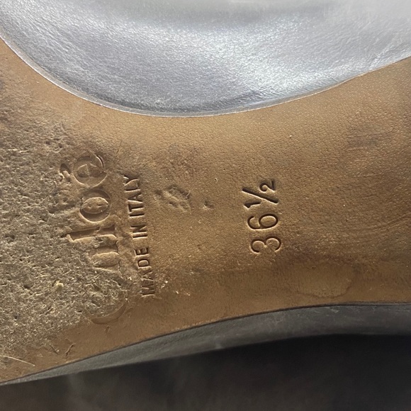 Chloe Grey Leather Knee High Riding Boots 36.5 - Picture 10 of 13